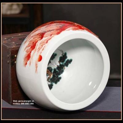 ANG THẢ CÁ THẢ HOA TRỒNG SEN CẢNH HỌA TIẾT SƠN THỦY